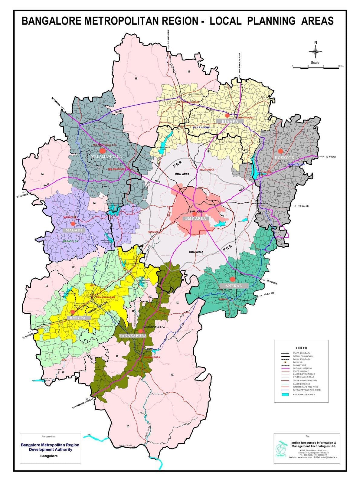 Карта бангалора з тэрыторыі