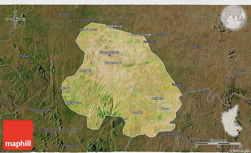 спадарожнікавая карта Бангалор
