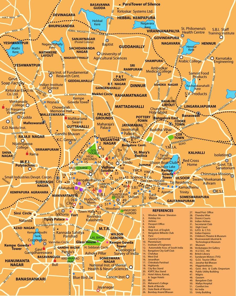 Бангалор на карце