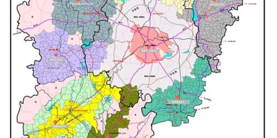 Карта бангалора з тэрыторыі
